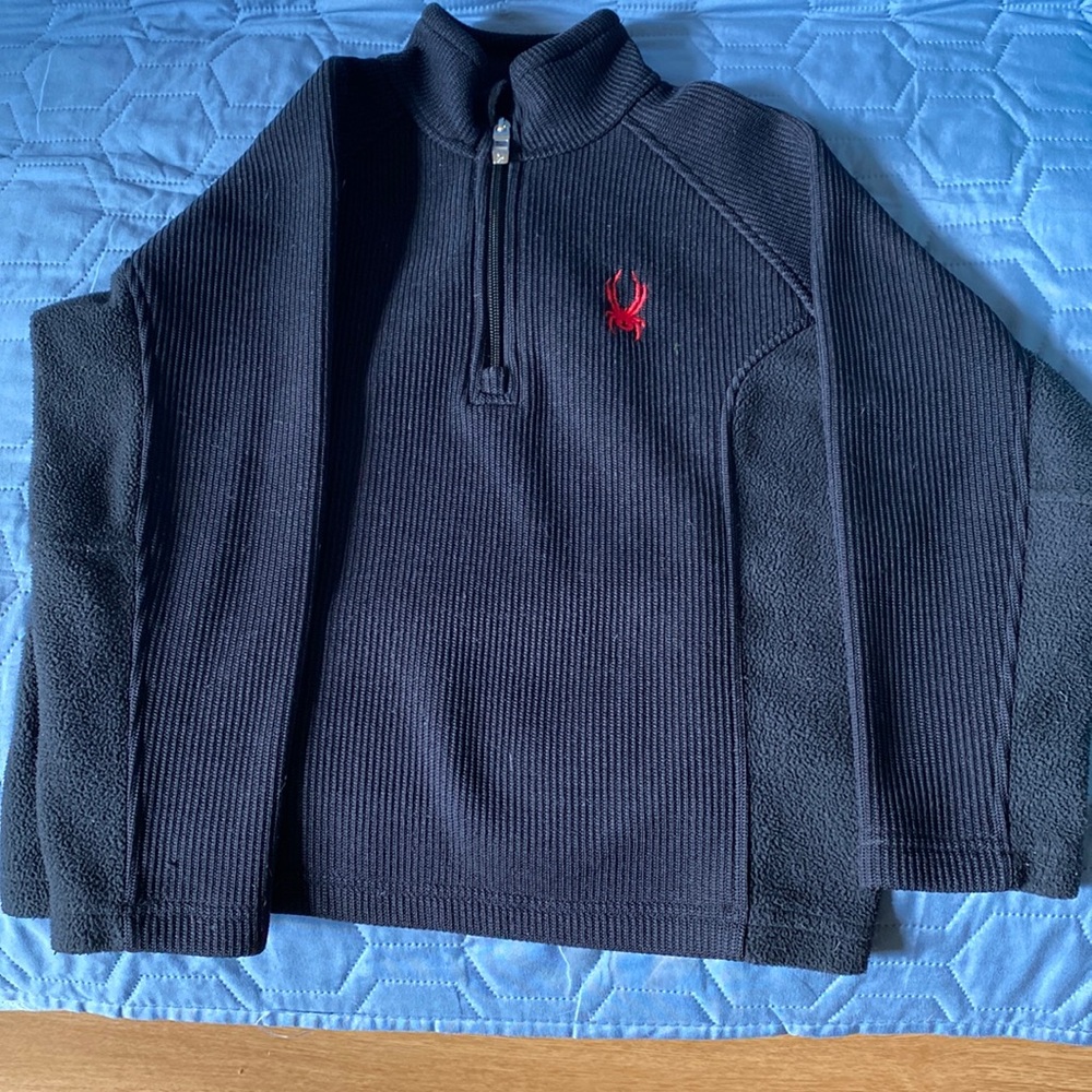 Spider boys Black Core Sweater half zip size S/P